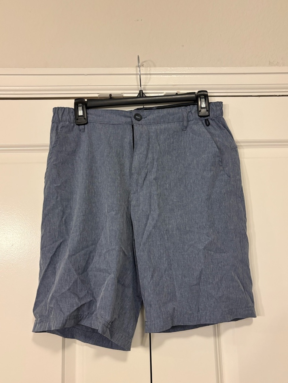 Men's Flat Front Blue Casual Shorts